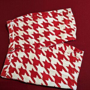 Loudmouth Red/white houndstooth shorts 38